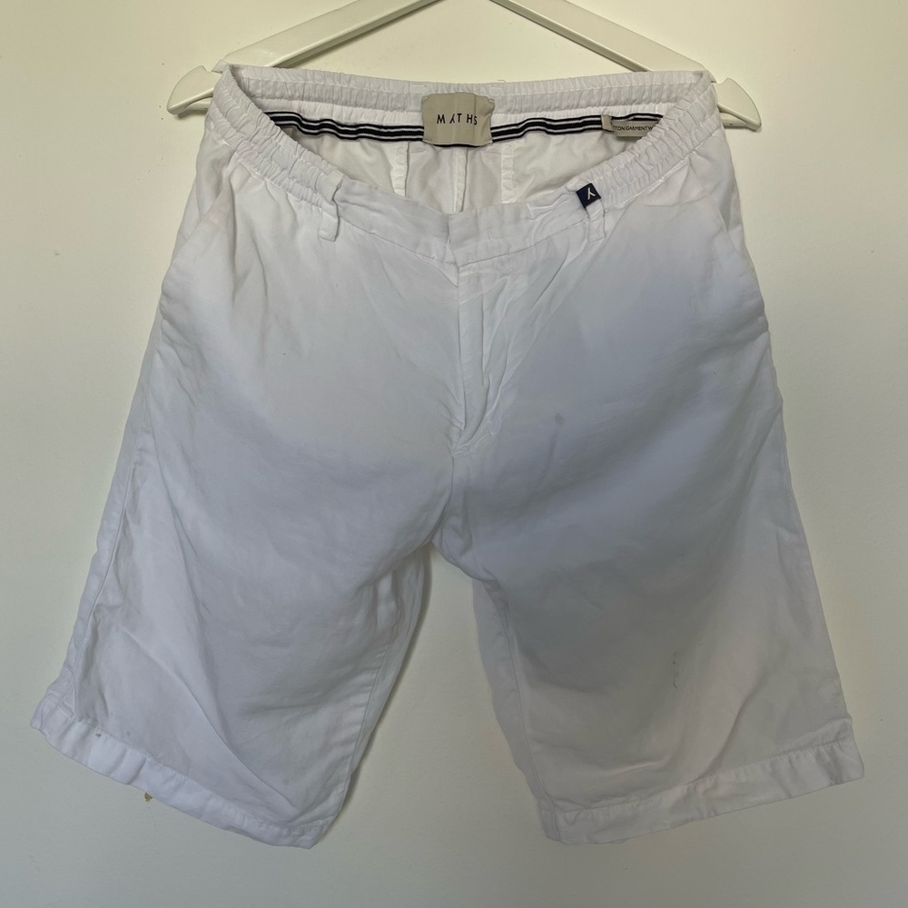 Myths White Linen Blend Men's Shorts